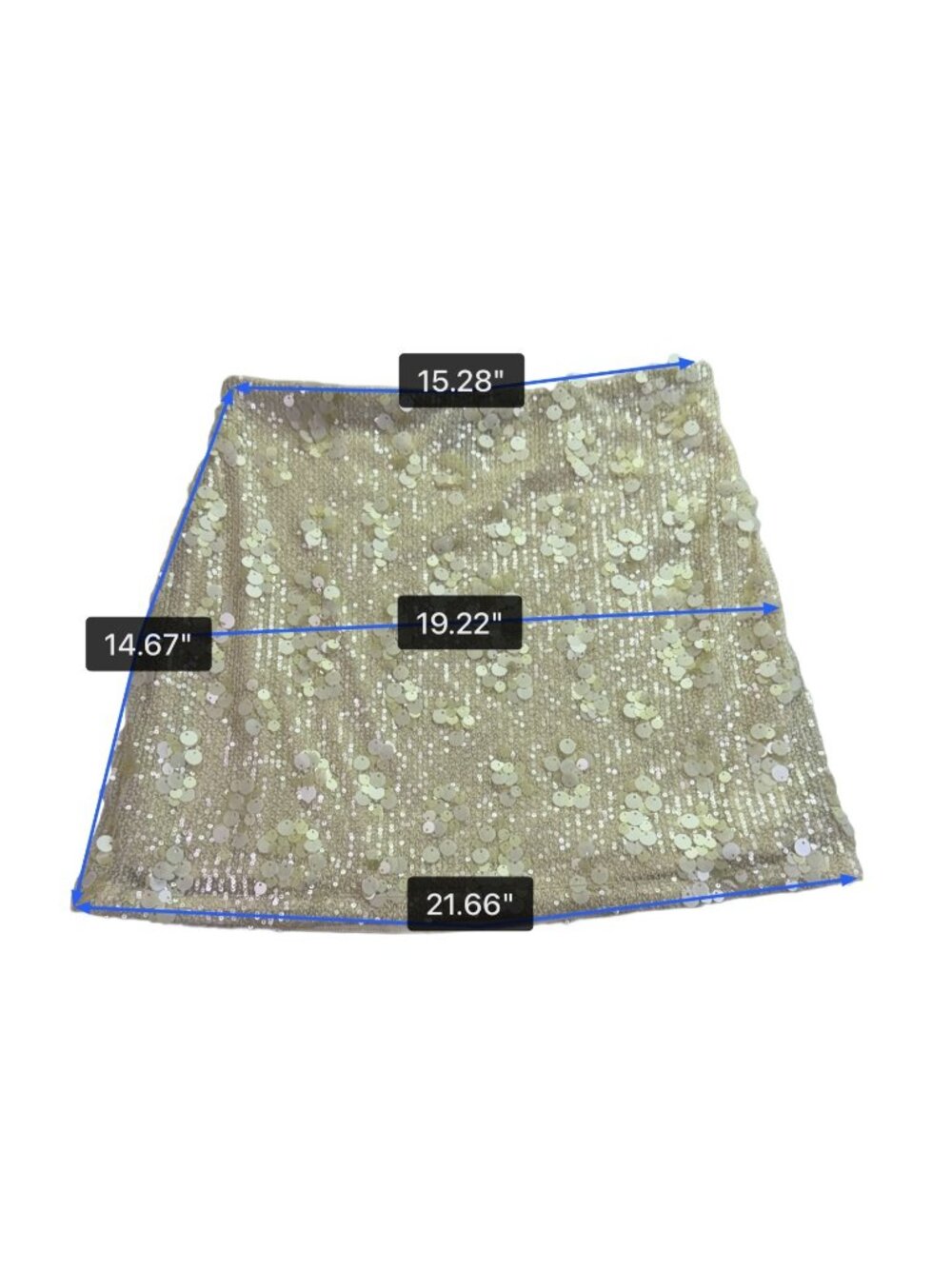 Kenneth Cole Women Beige Sequin Mini Skirt Polyester Blend Size M - Picture 6 of 6